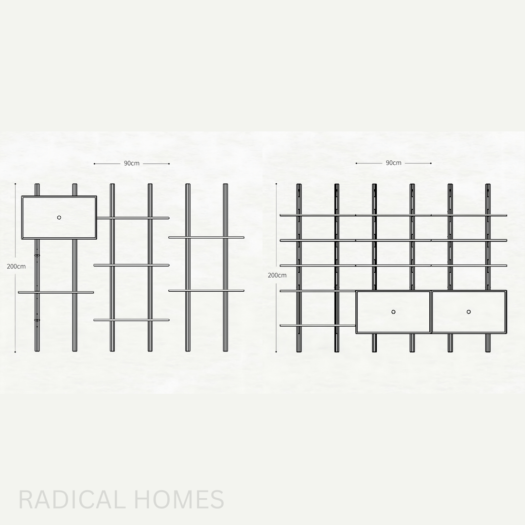 CAPO Modern Solid Wood Wall Mounted Shelf