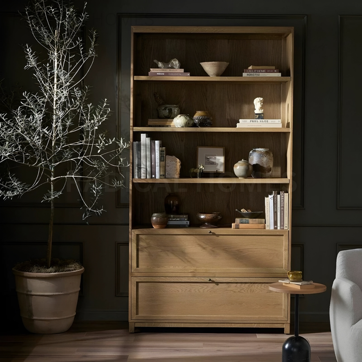 ELLOW Modern Solid Wood Bookshelf - Radical Homes Singapore