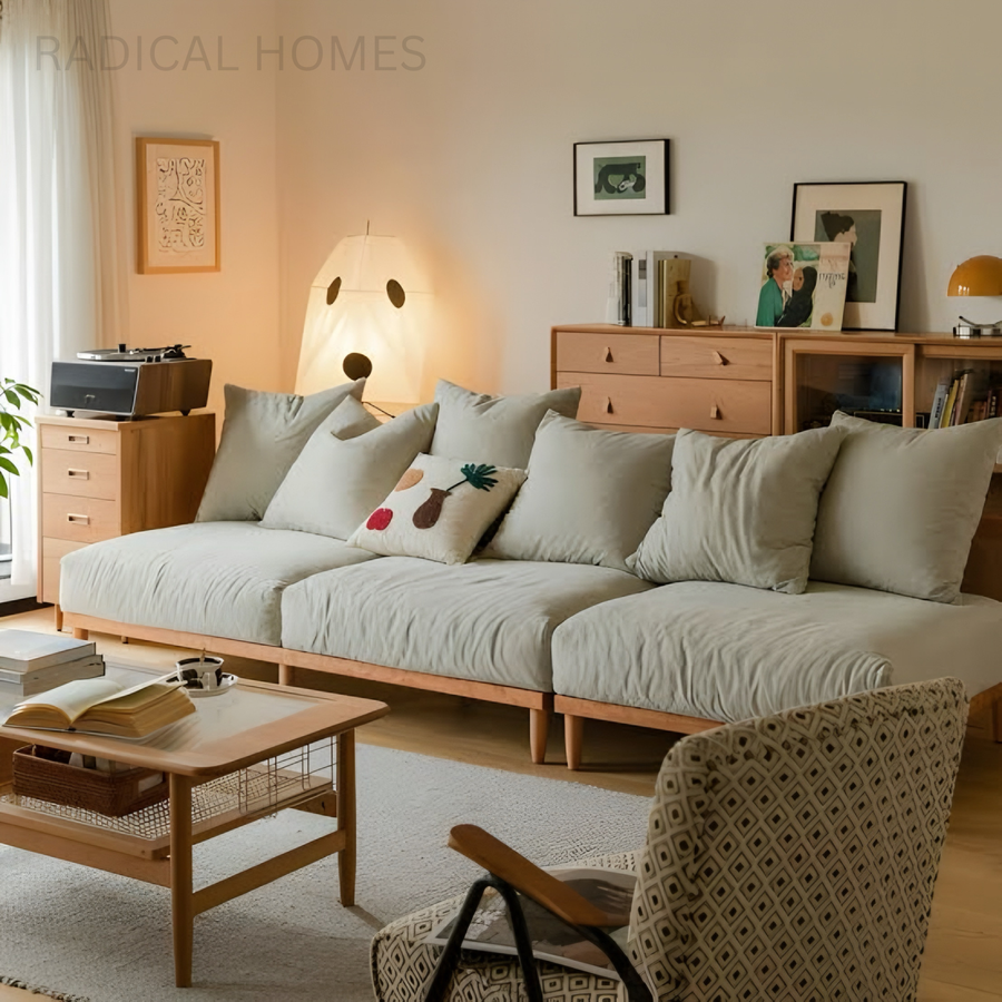 SYLVARA Japandi Fabric Sofa - Radical Homes Singapore
