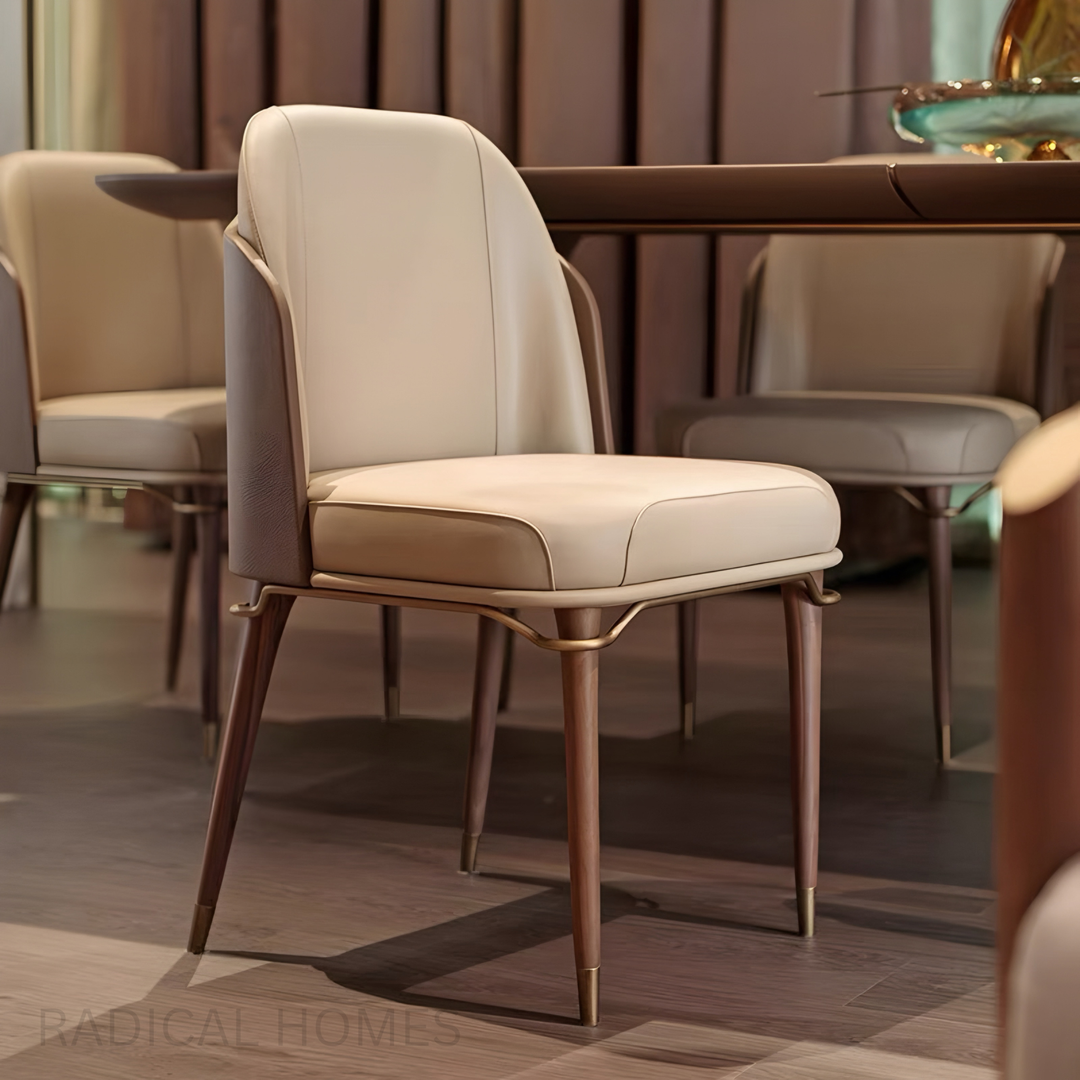 VELLUTO Modern Leather Dining Chair - Radical Homes Singapore