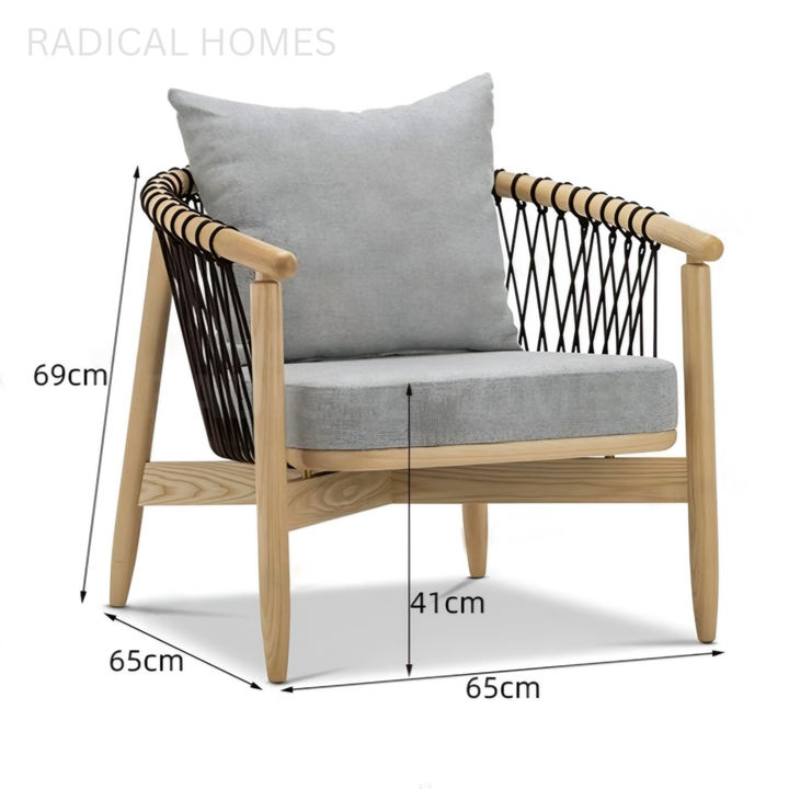 ERLDEN Modern Solid Wood Leisure Chair