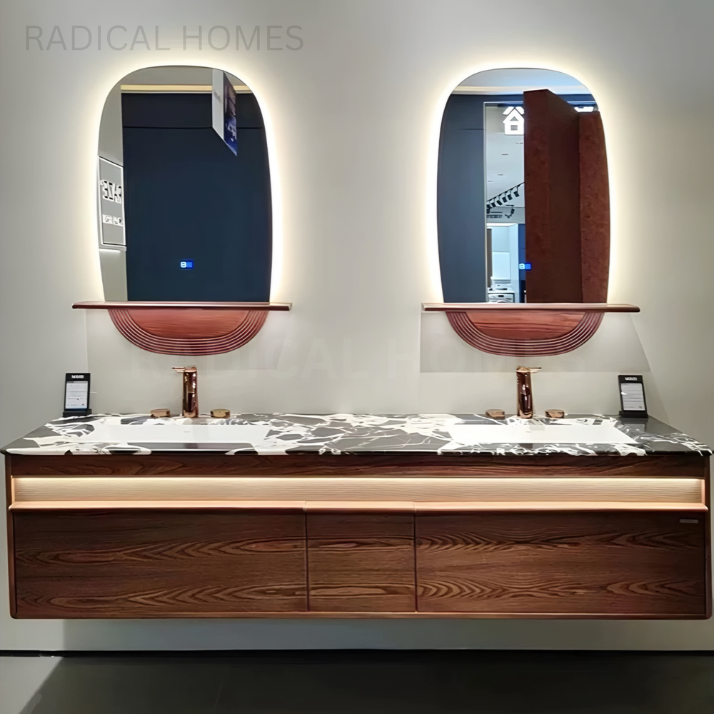 ORLANTE Modern Heritage Marble Twin Vanity Set - Radical Homes Singapore