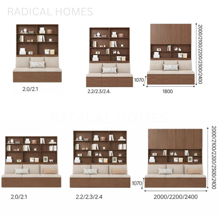 Dory Modern Solid Wood Display Cabinet Ottoman - Radical Homes Singapore