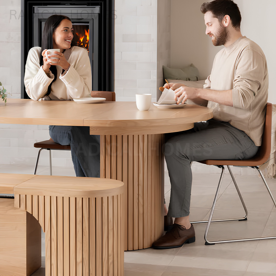 ALMIRA Modern Extendable Solid Wood Dining Table