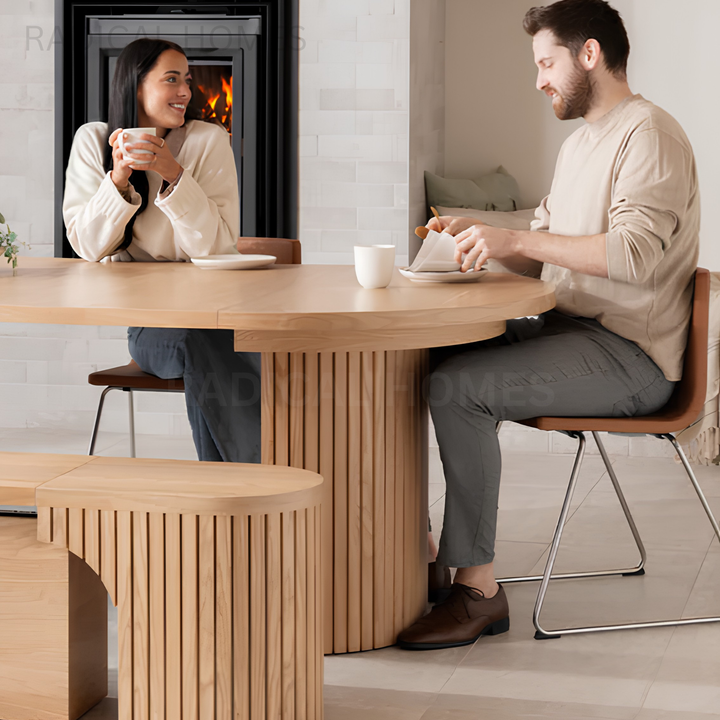 ALMIRA Modern Extendable Solid Wood Dining Table