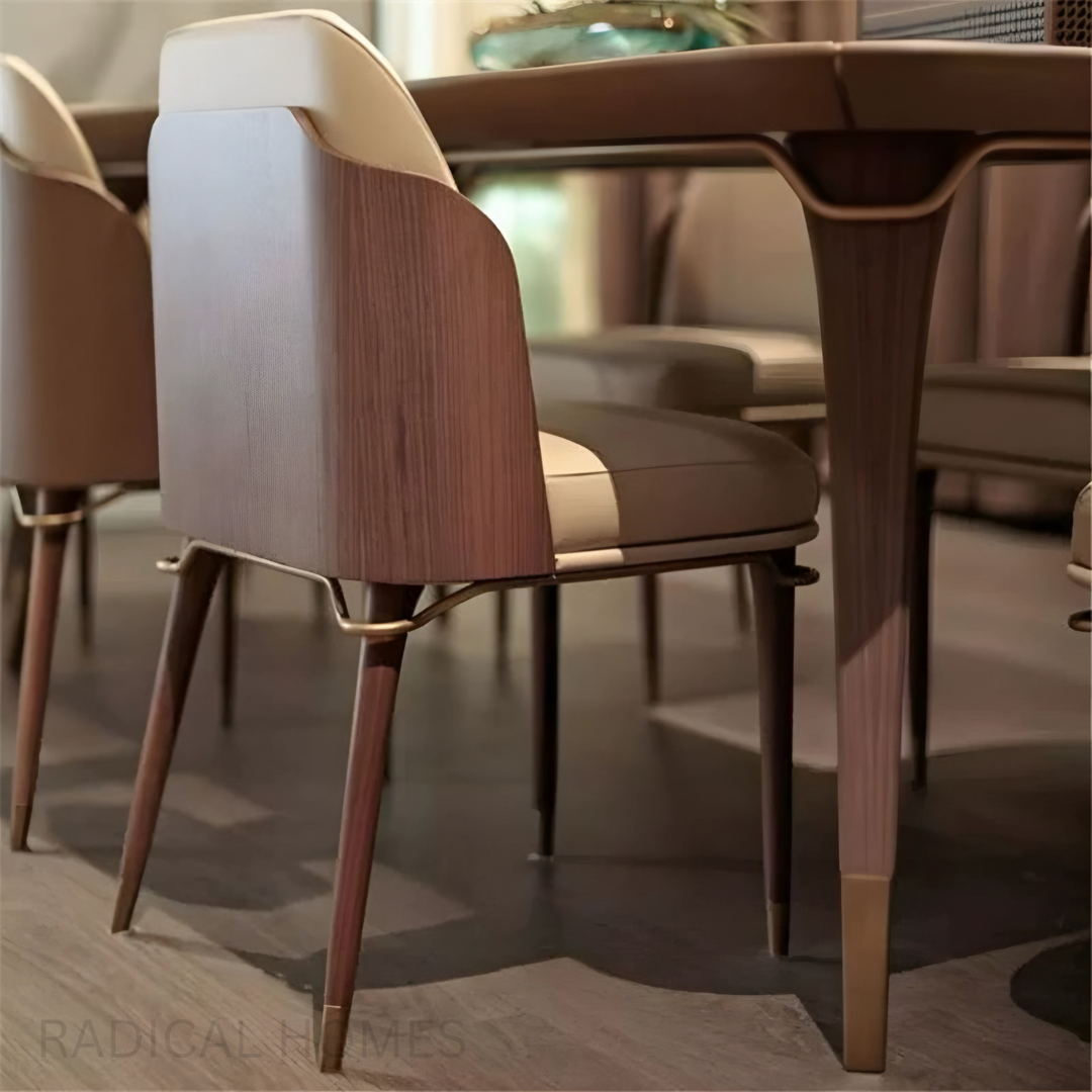 VELLUTO Modern Leather Dining Chair - Radical Homes Singapore
