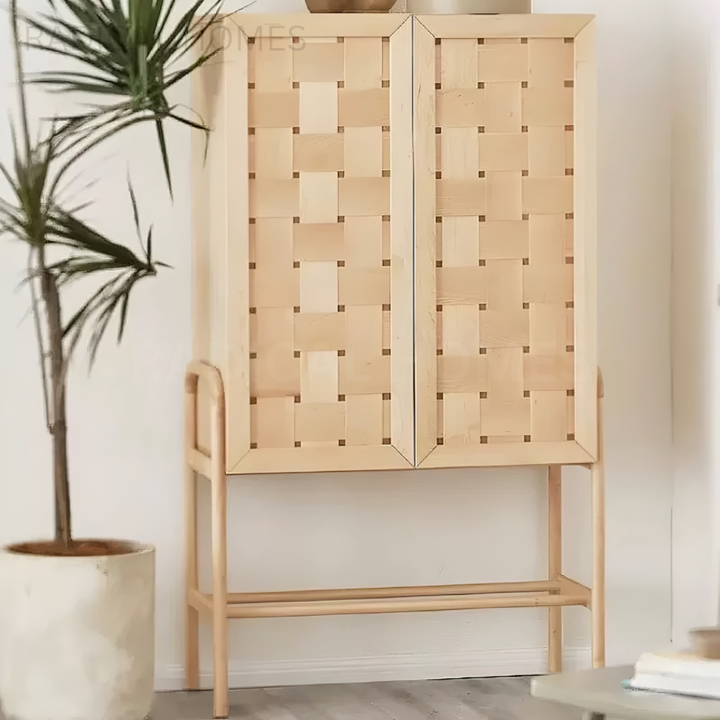 PEANUT Modern Solid Wood Tall Cabinet