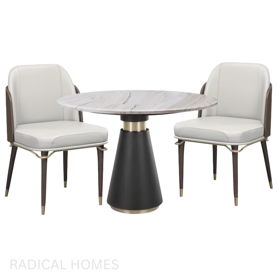 VELLUTO Modern Leather Dining Chair - Radical Homes Singapore
