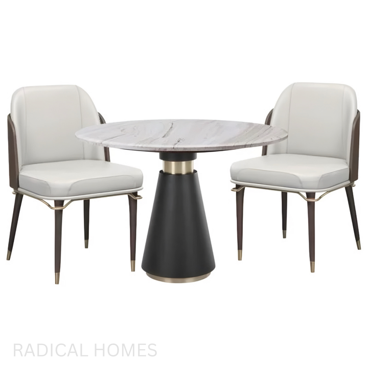 VELLUTO Modern Leather Dining Chair - Radical Homes Singapore