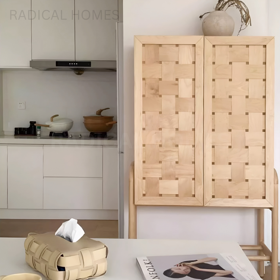 PEANUT Modern Solid Wood Tall Cabinet