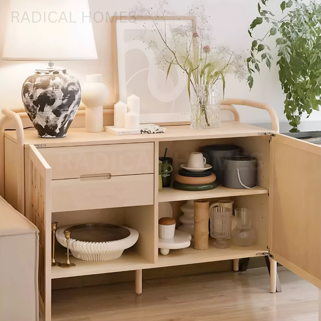 PEANUT Modern Solid Wood Tall Cabinet