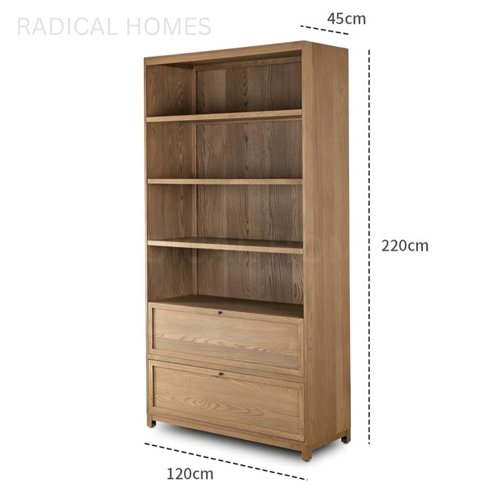 ELLOW Modern Solid Wood Bookshelf - Radical Homes Singapore