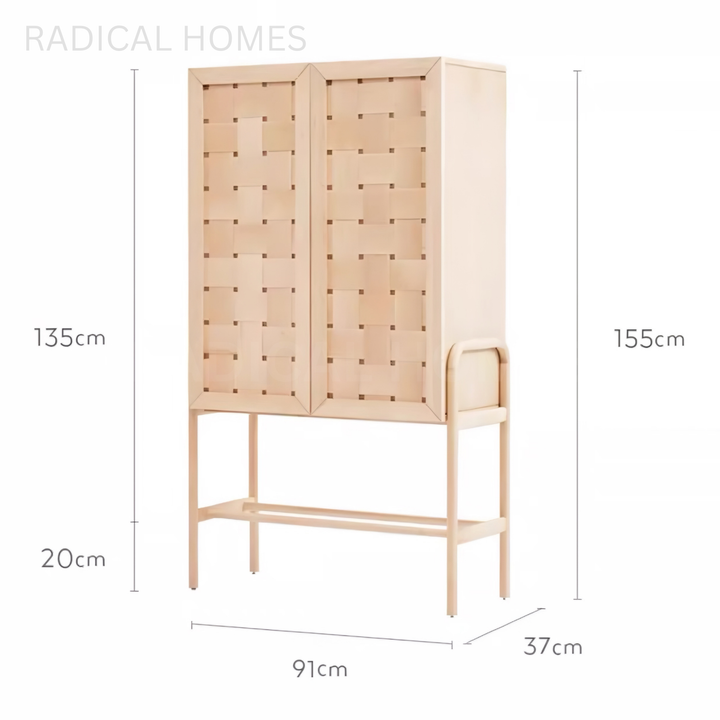PEANUT Modern Solid Wood Tall Cabinet