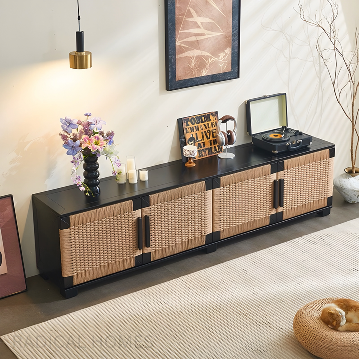 SAVONA Rattan TV Console Storage Cabinet