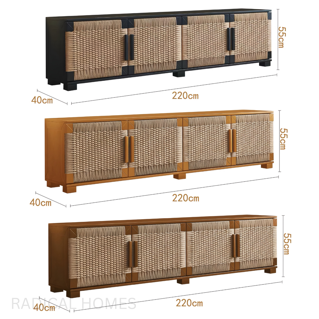 SAVONA Rattan TV Console Storage Cabinet