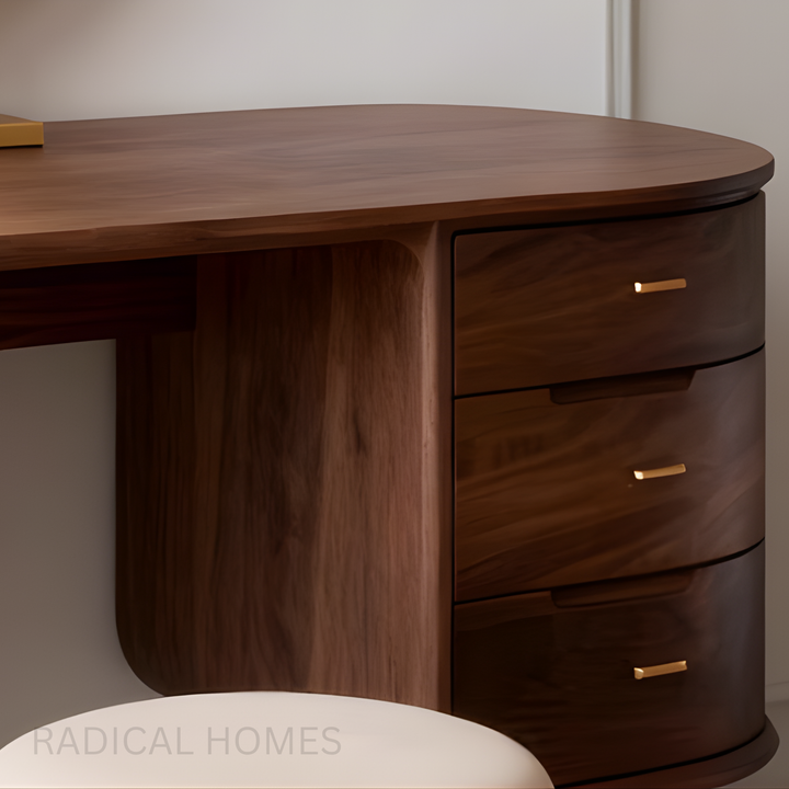 SETENA Black Walnut Wood Vanity Table