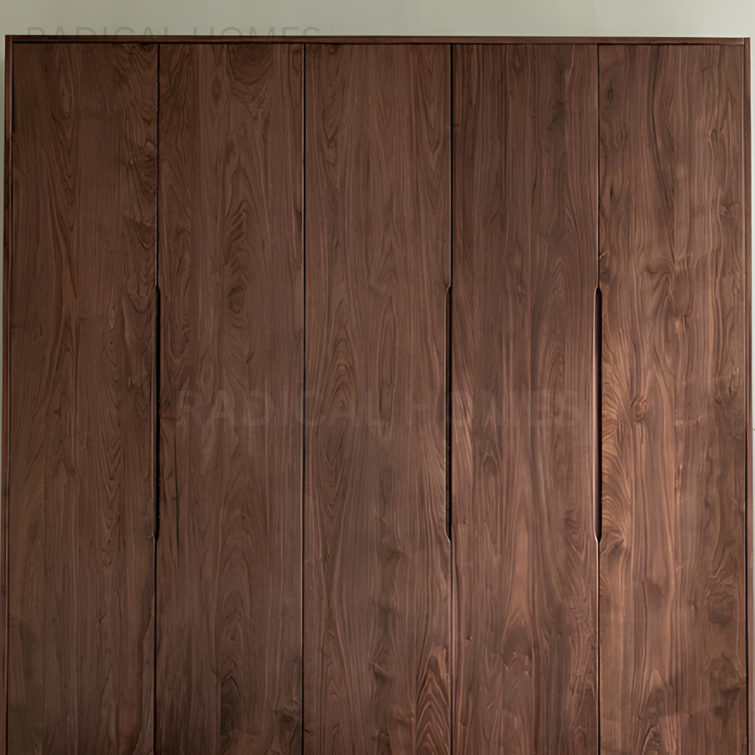 AOMI Modern Black Walnut Wood Wardrobe