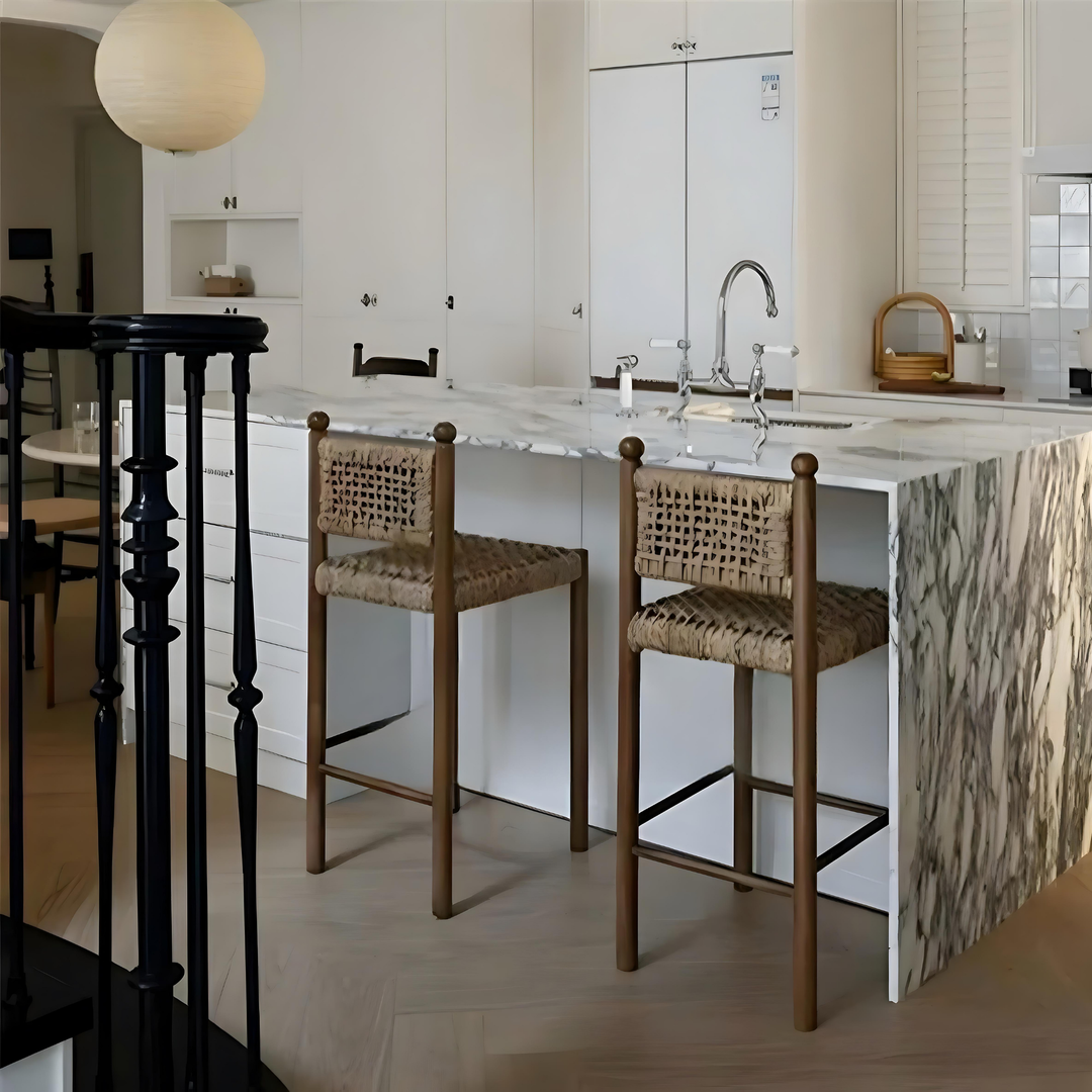 HARBOUR Rustic Rattan Bar Stool