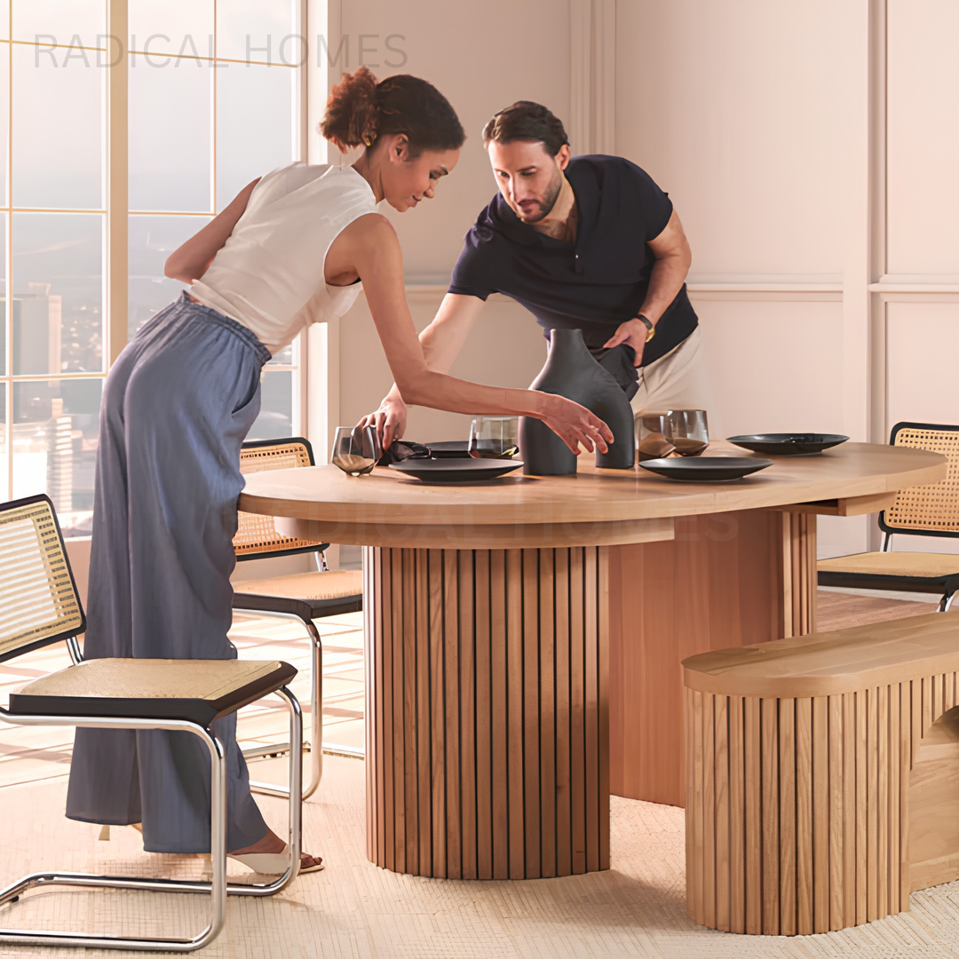 ALMIRA Modern Extendable Solid Wood Dining Table