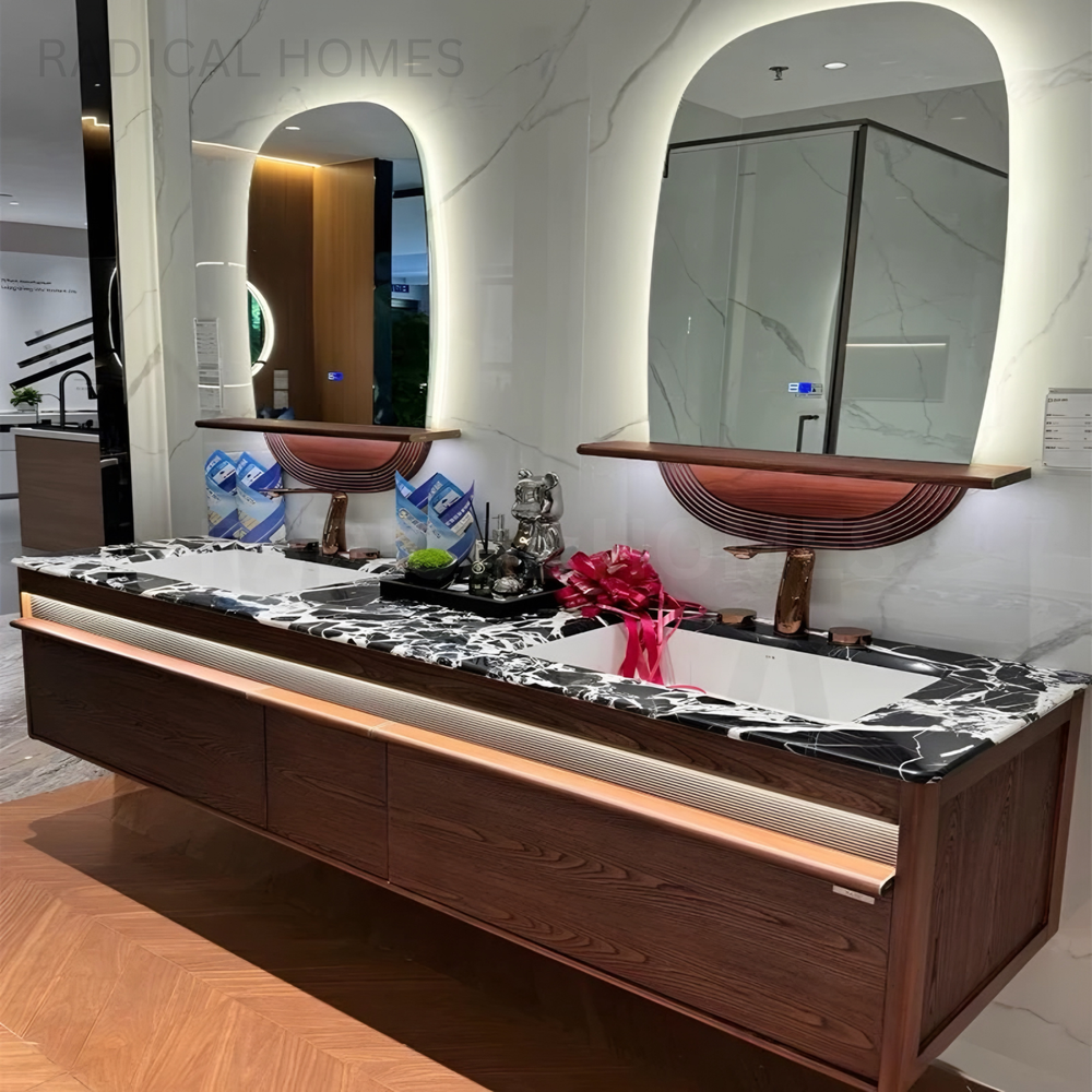 ORLANTE Modern Heritage Marble Twin Vanity Set - Radical Homes Singapore