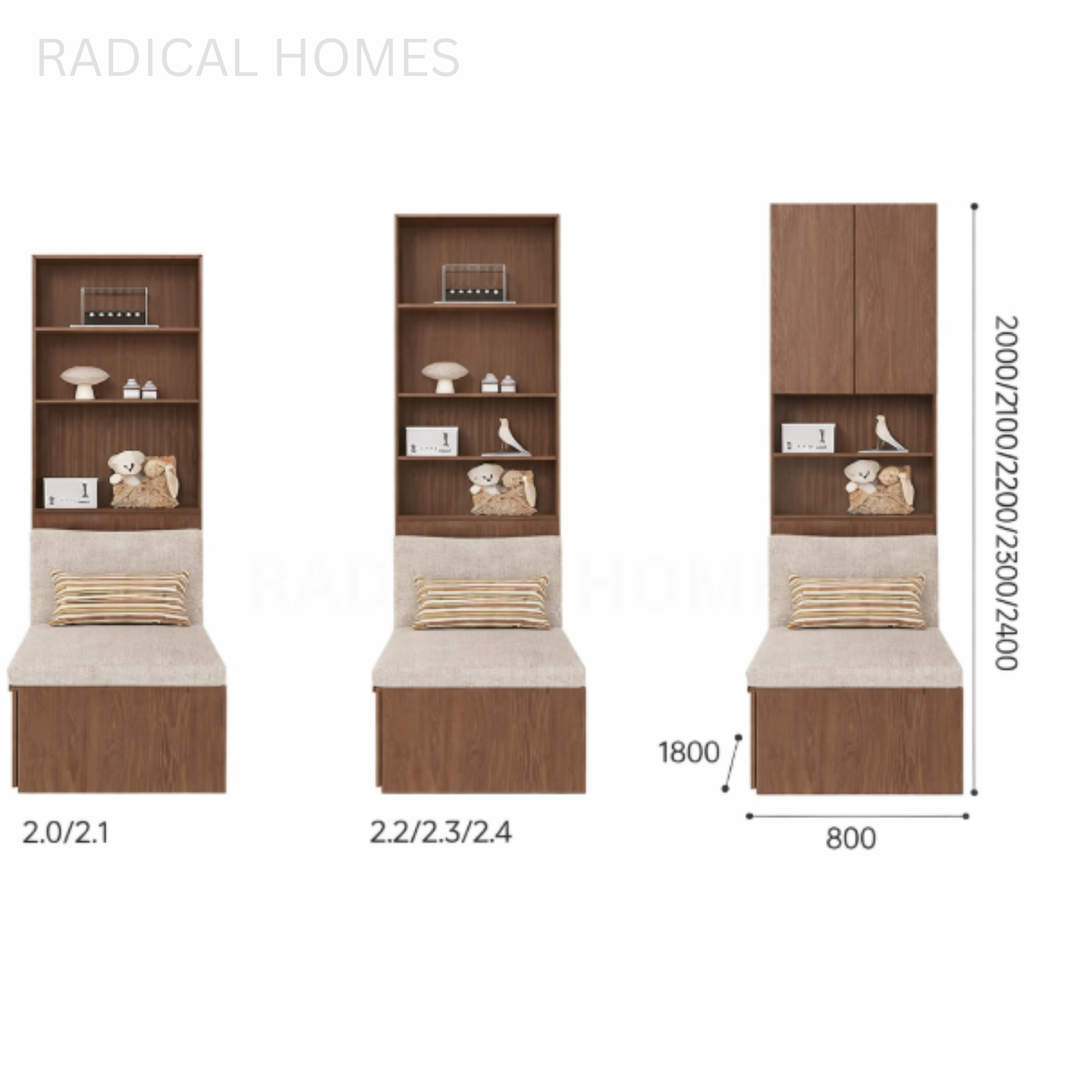 Dory Modern Solid Wood Display Cabinet Ottoman - Radical Homes Singapore