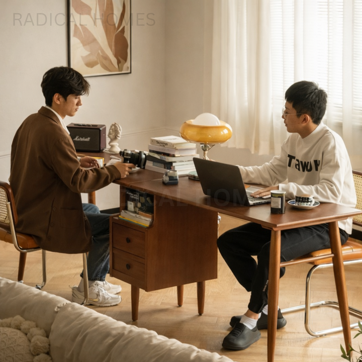 ATEN Modern Solid Wood Study Table Desk - Radical Homes Singapore