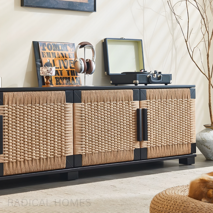 SAVONA Rattan TV Console Storage Cabinet