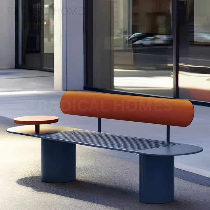 AURDEN Modern Outdoor Curved Bench