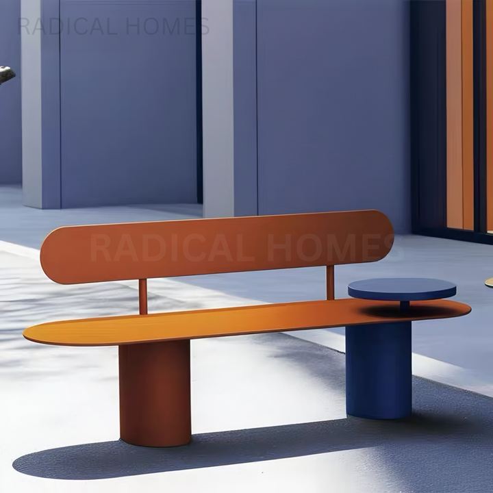 AURDEN Modern Outdoor Curved Bench