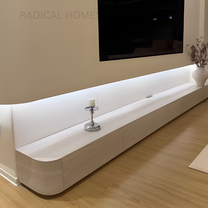 VEN Modern Travertine TV Console - Radical Homes Singapore
