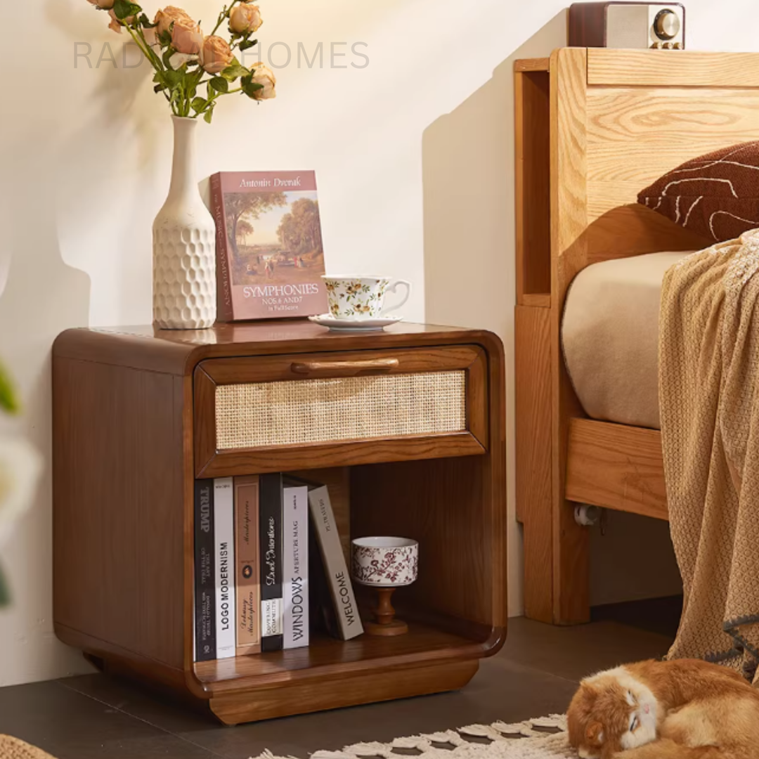 HESKAR Rattan Bedside Table - Radical Homes Singapore