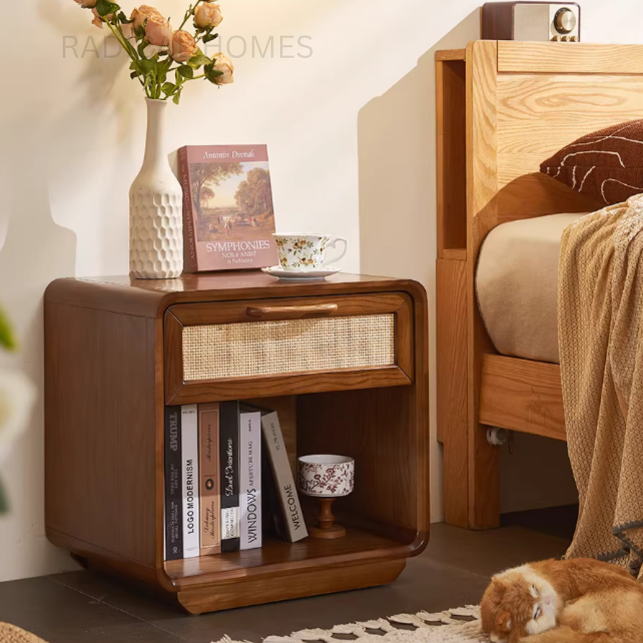 HESKAR Rattan Bedside Table - Radical Homes Singapore