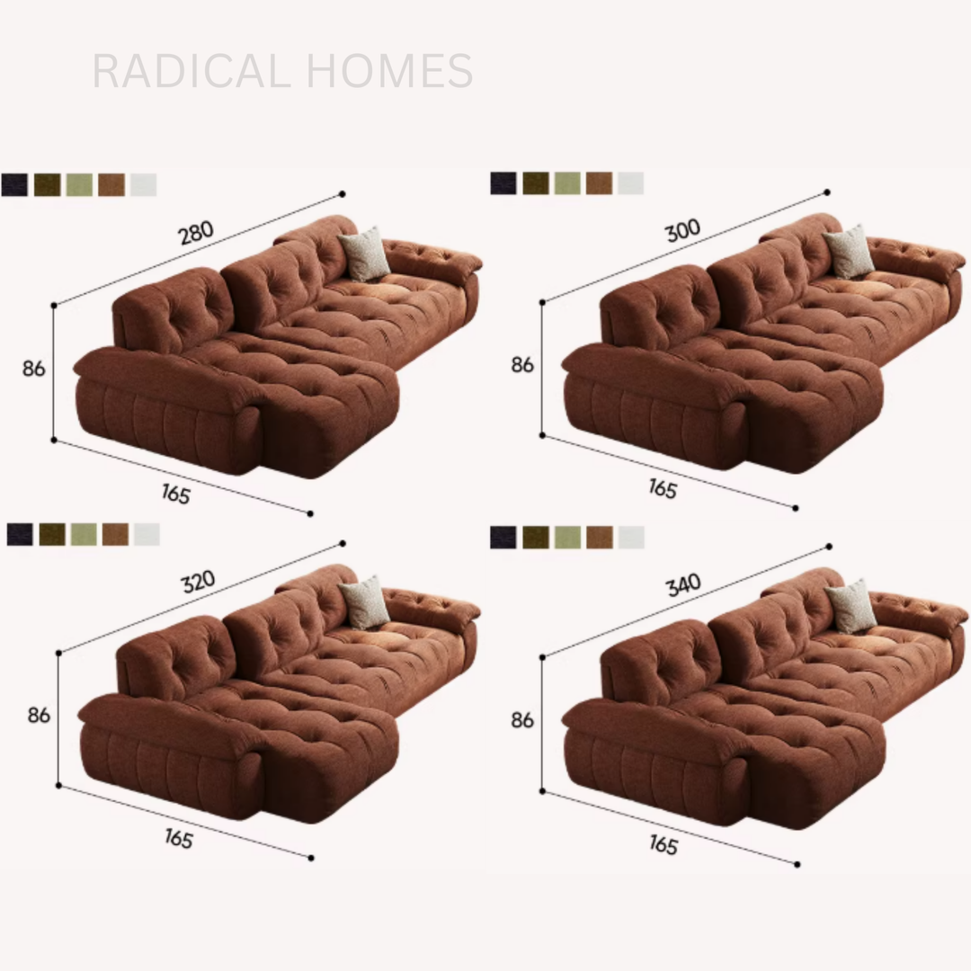 IDEN Adjustable Backrest Fabric Sofa - Radical Homes Singapore