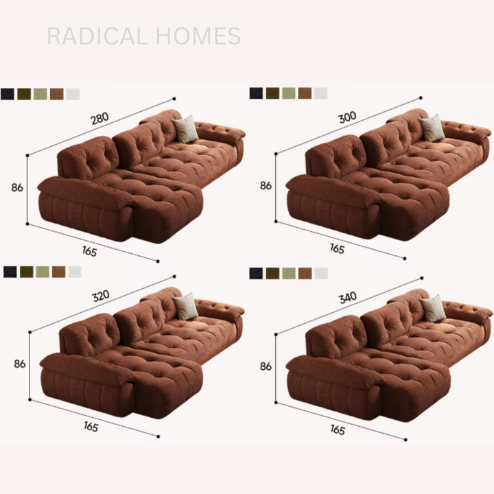 IDEN Adjustable Backrest Fabric Sofa - Radical Homes Singapore