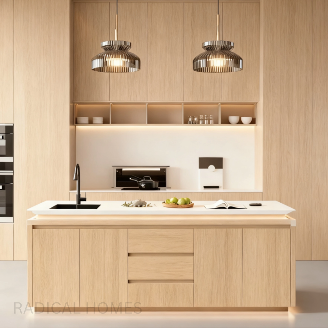 LYVORA Modern Marble Kitchen Island