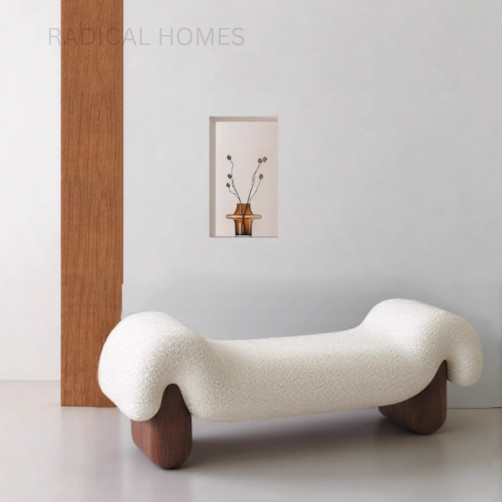 UNARA Modern Boucle Bench - Radical Homes Singapore