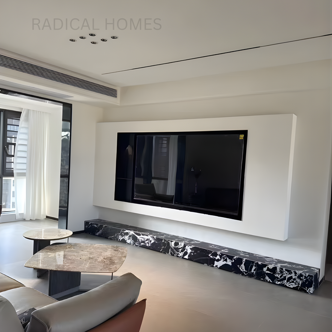 VEN Modern Travertine TV Console - Radical Homes Singapore