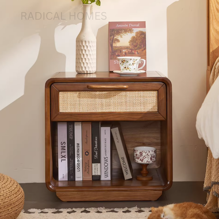 HESKAR Rattan Bedside Table - Radical Homes Singapore