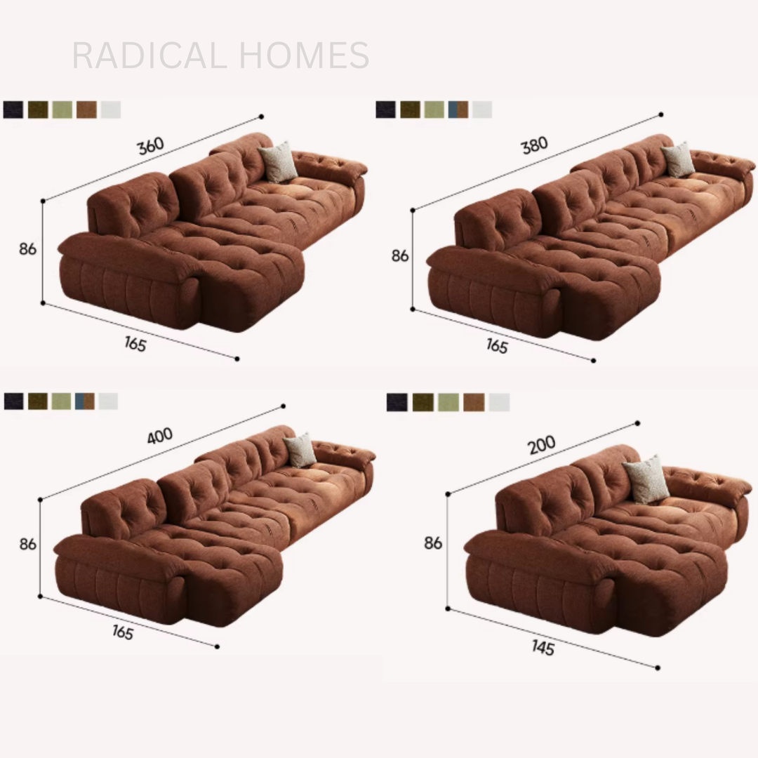 IDEN Adjustable Backrest Fabric Sofa - Radical Homes Singapore