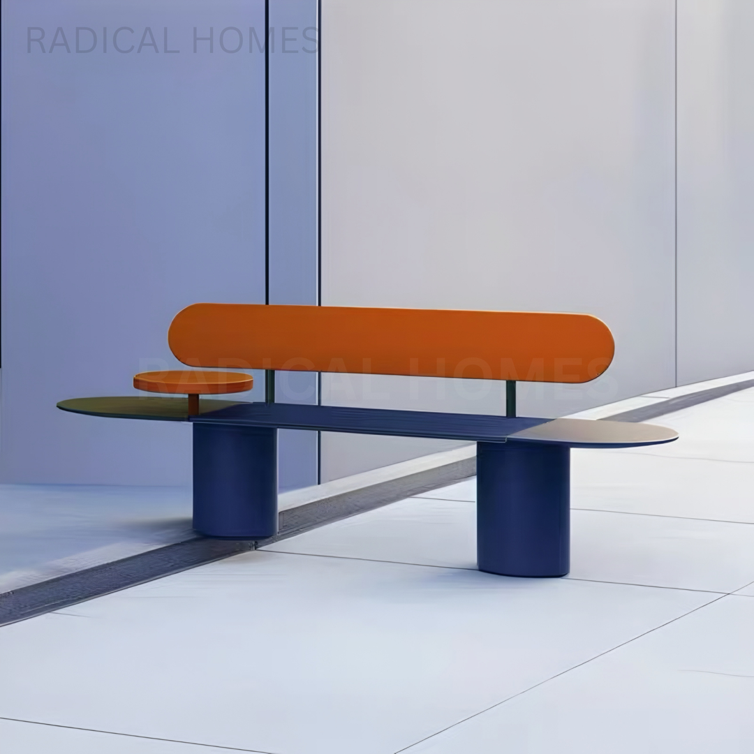 AURDEN Modern Outdoor Curved Bench