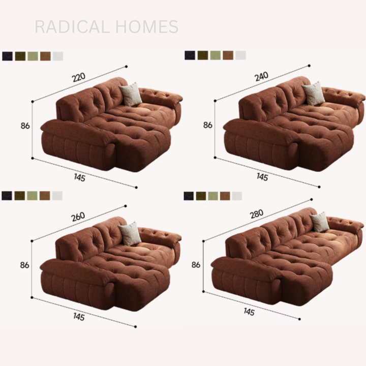 IDEN Adjustable Backrest Fabric Sofa - Radical Homes Singapore