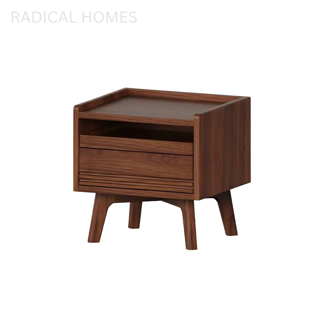KAVEN Rustic Solid Wood Bedside Table - Radical Homes Singapore