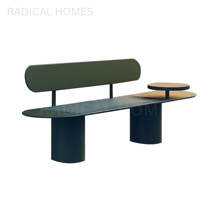 AURDEN Modern Outdoor Curved Bench