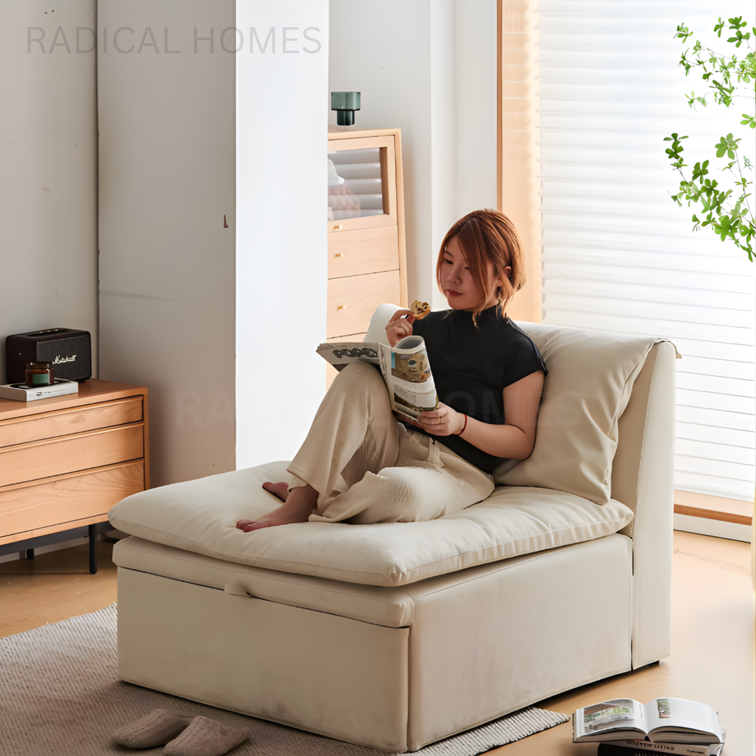 HERSHEY Modern Leather Sofa Bed - Radical Homes Singapore
