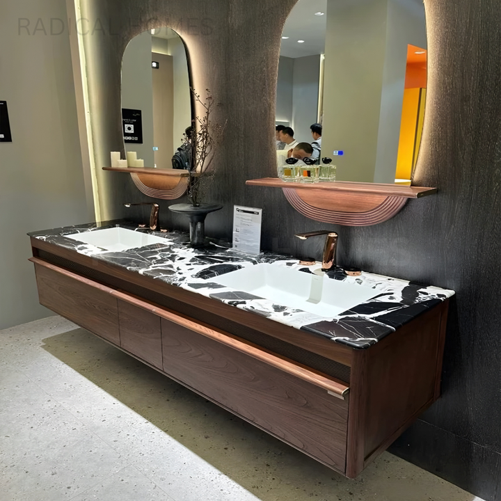ORLANTE Modern Heritage Marble Twin Vanity Set - Radical Homes Singapore