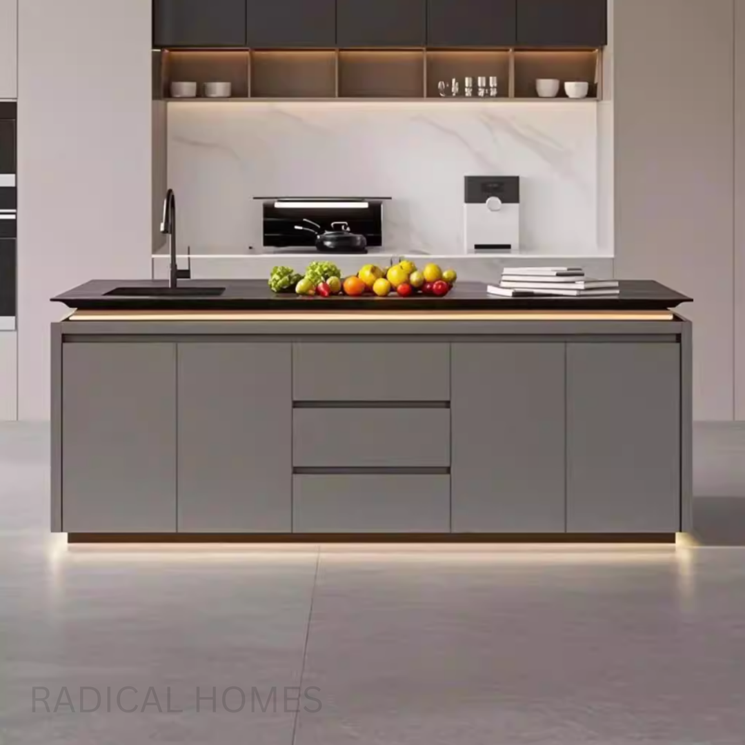 LYVORA Modern Marble Kitchen Island