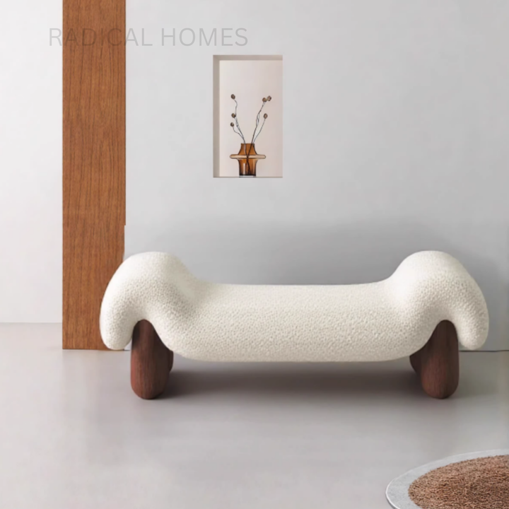 UNARA Modern Boucle Bench - Radical Homes Singapore