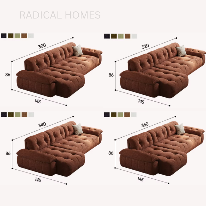 IDEN Adjustable Backrest Fabric Sofa - Radical Homes Singapore