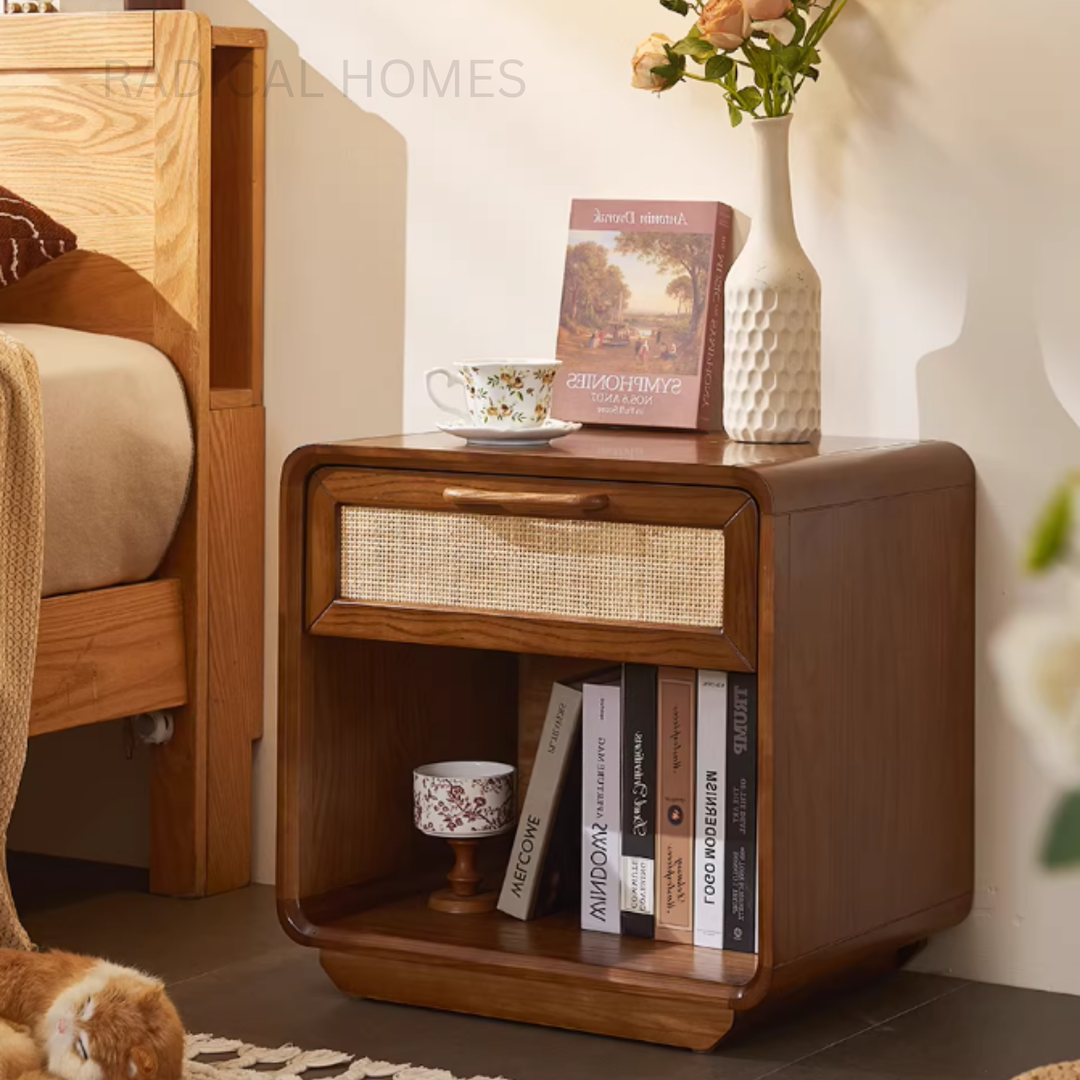 HESKAR Rattan Bedside Table - Radical Homes Singapore