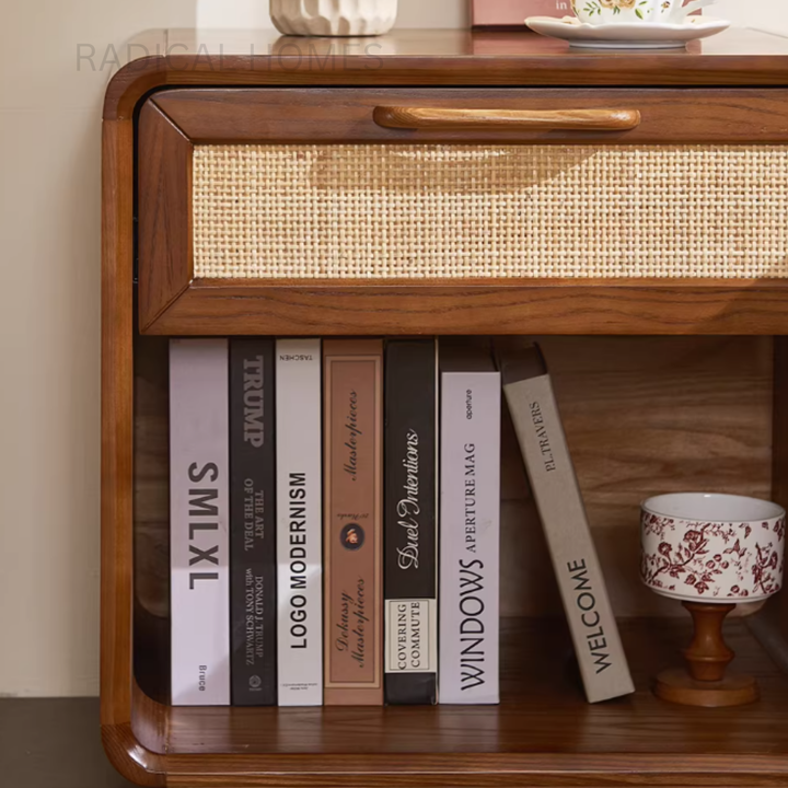 HESKAR Rattan Bedside Table - Radical Homes Singapore